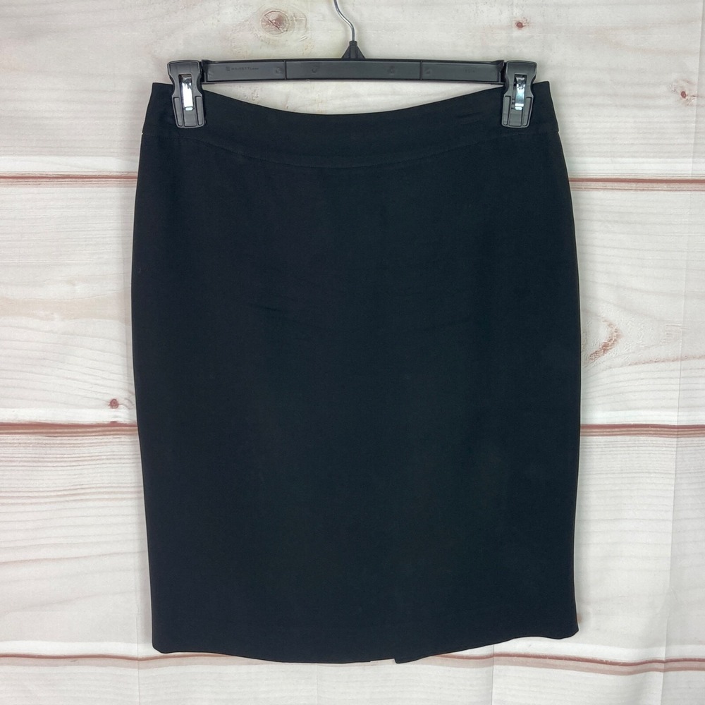 Armani Collezioni Skirt Womens 4 Stretch Pencil Black Solid Knee Length